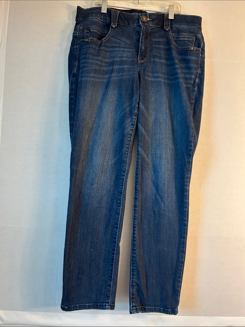 Democracy Ab Technology Ankle Med Wash Denim Jeans   Sz 14W. Slimming Stretch